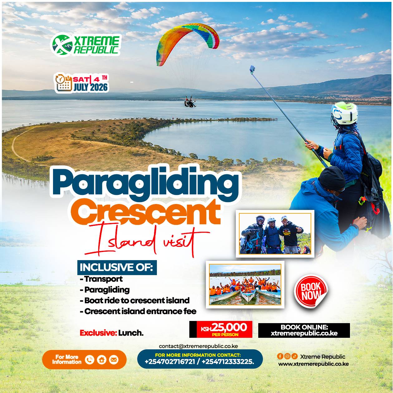 Parapente et visite de l'île Crescent